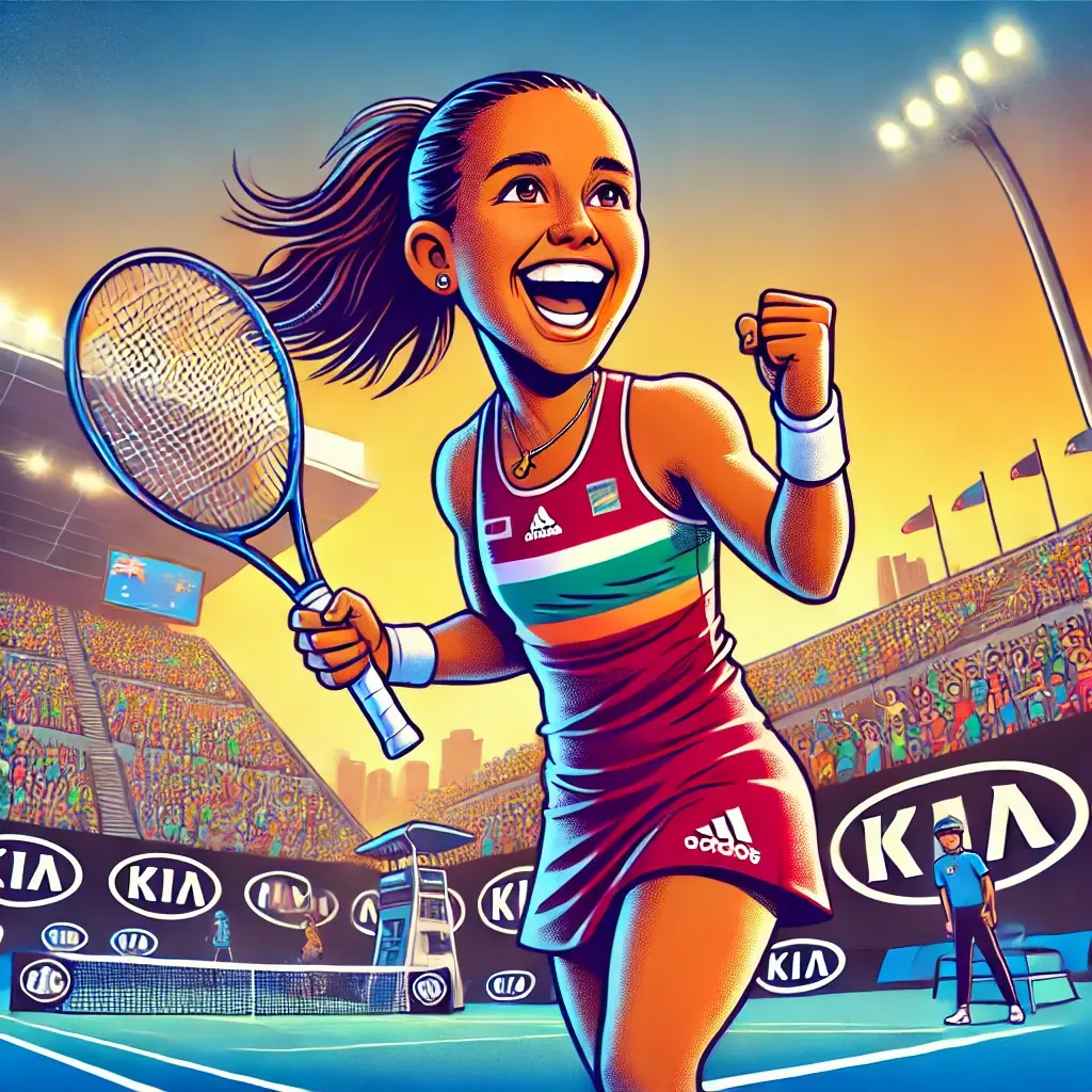 America"s Madison Keys celebrating her victory at the Australian Open 2025