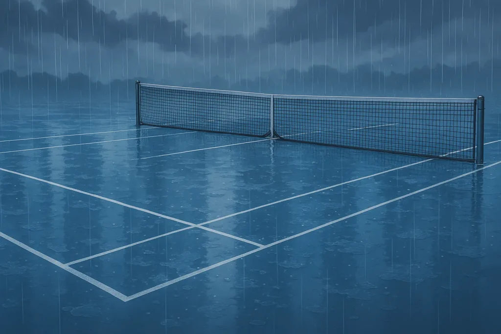 Rain interrupt play in Chennai Open 2025