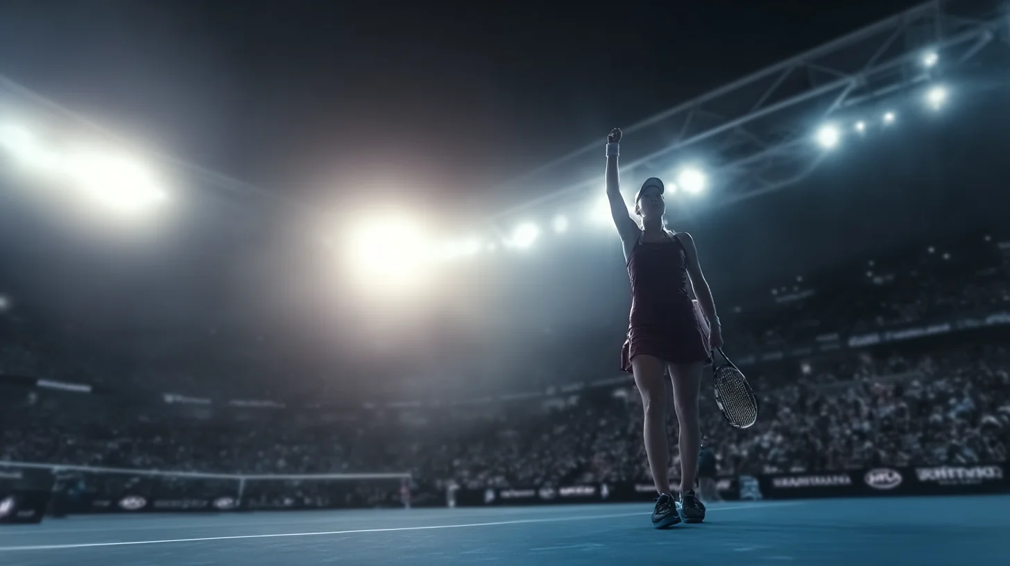 Elena Rybakina celebrates victory in Brisbane after her Round of 32 match at the Brisbane International.